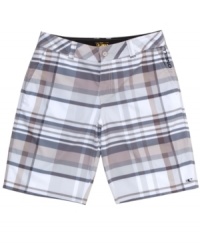 Step out in sweet summer style with these striped board shorts from O'Neill. Step out in sweet summer style with these striped board shorts from O'Neill.