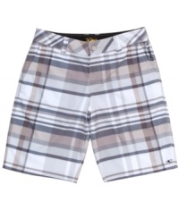 Step out in sweet summer style with these striped board shorts from O'Neill.