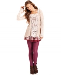 A crafty-chic layering piece, this Free People allover crochet sweater is perfect for adding free-spirited flair to your fall look! A crafty-chic layering piece, this Free People allover crochet sweater is perfect for adding free-spirited flair to your fall look!