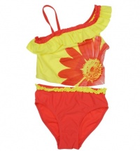 Flapdoodles Girls 2-6X Daisy Flower 2 Piece Swimsuit Daisy Print 6 Flapdoodles Girls 2-6X Daisy Flower 2 Piece Swimsuit Daisy Print 6