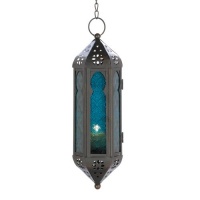 Gifts & Decor Ocean Blue Glass Azul Serenity Hanging Candle Lantern Gifts & Decor Ocean Blue Glass Azul Serenity Hanging Candle Lantern