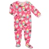 Carters Toddler Girls Microfleece Blanket Sleeper, Pink Cupcake, Size 3T