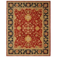 Safavieh AN517A 8-Feet by 10-Feet Anatolia Collection Handmade Hand-Spun Wool Area Rug, Red and Navy Safavieh AN517A 8-Feet by 10-Feet Anatolia Collection Handmade Hand-Spun Wool Area Rug, Red and Navy
