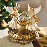 Musical Angels Christmas Holiday Snow Globe W/ Baby Jesus By Collections Etc Musical Angels Christmas Holiday Snow Globe W/ Baby Jesus By Collections Etc