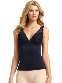 THE LOOKFeatures slimming Happy Technology for pain-free shapingEmbroidered lace bust with scalloped trimAdjustable spaghetti strapsTHE FITAbout 21 from shoulder to hemTHE MATERIAL82% polyester/18% elastaneLace bust: 81% nylon/19% elastaneCARE & ORIGINMachine washImportedModel shown is 5'10½ (179cm) wearing US size Small. FIT RECOMMENDATION: Order one size down as this style runs large. THE LOOKFeatures slimming Happy Technology for pain-free shapingEmbroidered lace bust with scalloped trimAdjustable spaghetti strapsTHE FITAbout 21 from shoulder to hemTHE MATERIAL82% polyester/18% elastaneLace bust: 81% nylon/19% elastaneCARE & ORIGINMachine washImportedModel shown is 5'10½ (179cm) wearing US size Small. FIT RECOMMENDATION: Order one size down as this style runs large.