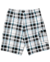 Greet the season in chill, surfer style with these plaid board shorts from O'Neill. Greet the season in chill, surfer style with these plaid board shorts from O'Neill.
