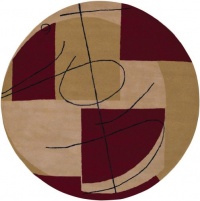 Area Rug 5x5 Round Contemporary Burgundy Color - Surya Naya Rug from RugPal Area Rug 5x5 Round Contemporary Burgundy Color - Surya Naya Rug from RugPal