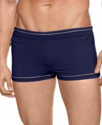 Cut through the water like a pro and also a striking look with these short trunks from Hugo Boss. Cut through the water like a pro and also a striking look with these short trunks from Hugo Boss.