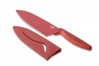 Kuhn Rikon 6-Inch Nonstick Colori Santoku Knife, Red