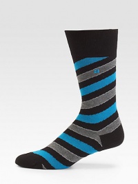 Add a dose of colorful energy to your professional attire with these comfortable, striped cotton-blend socks.Mid-calf height74% cotton/24% polyamide/2% elastaneMachine washImported Add a dose of colorful energy to your professional attire with these comfortable, striped cotton-blend socks.Mid-calf height74% cotton/24% polyamide/2% elastaneMachine washImported