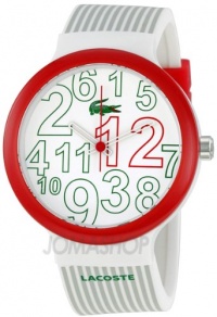 Lacoste GOA Designed White Dial Striped Unisex Watch 2020013 Lacoste GOA Designed White Dial Striped Unisex Watch 2020013