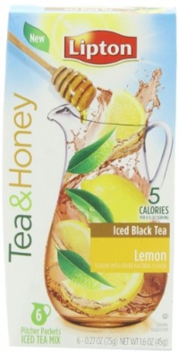 Lipton Iced Black Tea Mix Pitcher Packets, Tea and Honey, Lemon, 6-Count (Pack of 12) Lipton Iced Black Tea Mix Pitcher Packets, Tea and Honey, Lemon, 6-Count (Pack of 12)