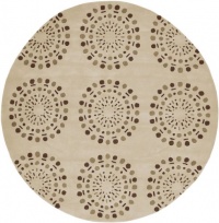 Area Rug 8x8 Round Contemporary Cream-Brown Color - Surya Bombay Rug from RugPal Area Rug 8x8 Round Contemporary Cream-Brown Color - Surya Bombay Rug from RugPal