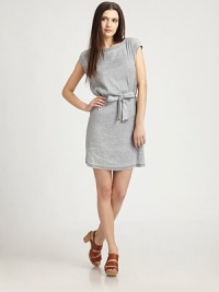 An effortless shift shaped by a cinched waist and crafted from a washed linen/viscose blend.BoatneckExtended shouldersFlat frontDrawstring waistVented hemAbout 19 from natural waist65% linen/32% viscose/3% elastaneHand washImported of Italian fabricModel shown is 5'9 (175cm) wearing US size Small. An effortless shift shaped by a cinched waist and crafted from a washed linen/viscose blend.BoatneckExtended shouldersFlat frontDrawstring waistVented hemAbout 19 from natural waist65% linen/32% viscose/3% elastaneHand washImported of Italian fabricModel shown is 5'9 (175cm) wearing US size Small.