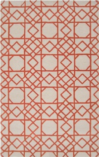 5' x 8' Rectangular Surya Area Rug G5092-58 Poppy Red/Ivory Color Hand Tufted in India Goa Collection 5' x 8' Rectangular Surya Area Rug G5092-58 Poppy Red/Ivory Color Hand Tufted in India Goa Collection
