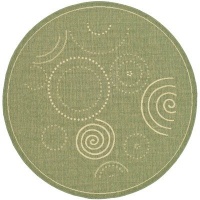 Safavieh Courtyard Collection CY2098-1E06 Olive and Natural Indoor/Outdoor Round Area Rug, 6-Feet 7-Inch Safavieh Courtyard Collection CY2098-1E06 Olive and Natural Indoor/Outdoor Round Area Rug, 6-Feet 7-Inch