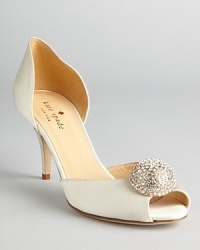 These ravishing evening pumps do retro right with fabulous jeweled accents on spectacular satin; by kate spade new york. These ravishing evening pumps do retro right with fabulous jeweled accents on spectacular satin; by kate spade new york.