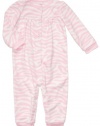 Carter's Infant Long Sleeve One Piece Fleece Coverall - Zebra Print 9 months pink