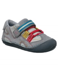 Rock-solid style. These Leo sneakers from Stride Rite are cute and comfy and keep his toes safe and sound. Rock-solid style. These Leo sneakers from Stride Rite are cute and comfy and keep his toes safe and sound.
