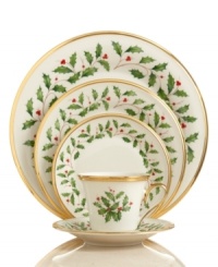 What finer things can there be than this? Exquisite Lenox china with 24-karat gold detailing, the classic Holiday place settings include: 1 dinner plate, 1 salad plate, 1 bread and butter plate, 1 cup and saucer. You'll be glad to know the set is also dishwasher safe. What finer things can there be than this? Exquisite Lenox china with 24-karat gold detailing, the classic Holiday place settings include: 1 dinner plate, 1 salad plate, 1 bread and butter plate, 1 cup and saucer. You'll be glad to know the set is also dishwasher safe.