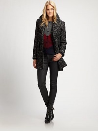 Never let it be said that style and warmth are mutually exclusive. This design features timeless details, including a lambskin leather belt detail at the back.Notched collarZipper detail at sleevesButton closureFlap pocketsLambskin leather belt detail at backFully linedAbout 30 from shoulder to hemWool/polyamide/acrylicDry cleanImportedSIZE & FIT Model shown is 5'10½ (179cm) wearing a US size 4. Never let it be said that style and warmth are mutually exclusive. This design features timeless details, including a lambskin leather belt detail at the back.Notched collarZipper detail at sleevesButton closureFlap pocketsLambskin leather belt detail at backFully linedAbout 30 from shoulder to hemWool/polyamide/acrylicDry cleanImportedSIZE & FIT Model shown is 5'10½ (179cm) wearing a US size 4.