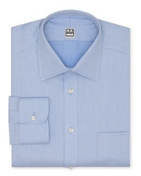 From Ike Behar, a sophisticated regular fit shirt rendered in a soft textured cotton.