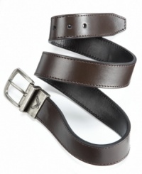 This classic leather belt from Levi's comes with an ingenious feature: it reverses from brown to black so he's always got the right color! This classic leather belt from Levi's comes with an ingenious feature: it reverses from brown to black so he's always got the right color!
