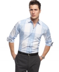 Rural style gets a modern kicks with this big bold plaid shirt from INC International Concepts. Rural style gets a modern kicks with this big bold plaid shirt from INC International Concepts.