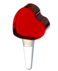 Get passionate about wine or show the host some love with the heart bottle stopper by Oleg Cassini. Luminous red crystal replaces ordinary corks with festive shine. Get passionate about wine or show the host some love with the heart bottle stopper by Oleg Cassini. Luminous red crystal replaces ordinary corks with festive shine.