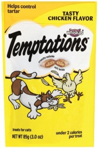 Whiskas Temptations Tasty Chicken Flavour Treats for Cats, 3-Ounce Pouches (Pack of 12) Whiskas Temptations Tasty Chicken Flavour Treats for Cats, 3-Ounce Pouches (Pack of 12)