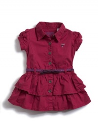 GUESS Kids Girls Toddler Twill Dress, DARK PINK (24M) GUESS Kids Girls Toddler Twill Dress, DARK PINK (24M)