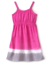 A clever cover-up for summer poolside fun, Juicy Couture's sleeveless sundress flaunts a groovy tie dye print and a classic empire waist silhouette. A clever cover-up for summer poolside fun, Juicy Couture's sleeveless sundress flaunts a groovy tie dye print and a classic empire waist silhouette.