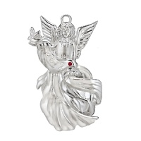 Gleaming in polished silver plate, this sculptural ornament is detailed with twinkling crystal stones for a look that's festive and traditional. Gleaming in polished silver plate, this sculptural ornament is detailed with twinkling crystal stones for a look that's festive and traditional.