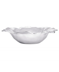 Pretty and polished, this Organics bowl from Lenox's collection of serveware and serving dishes combines a natural shape in bright aluminum with a playful ruffled edge. Pretty and polished, this Organics bowl from Lenox's collection of serveware and serving dishes combines a natural shape in bright aluminum with a playful ruffled edge.