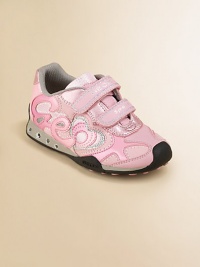 Designed for your little girl on-the-go, these eye-catching, sparkly sneaks light-up while she walks, plus feature patented, breathable technology that absorbs and expels sweat, while keeping out water.Double grip-tape closureTextile upperTextile liningRubber solePadded insoleImported Designed for your little girl on-the-go, these eye-catching, sparkly sneaks light-up while she walks, plus feature patented, breathable technology that absorbs and expels sweat, while keeping out water.Double grip-tape closureTextile upperTextile liningRubber solePadded insoleImported