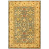 Safavieh Anatolia Collection Handmade Light Blue and Ivory Hand-Spun Wool Area Rug, 6-Feet by 9-Feet Safavieh Anatolia Collection Handmade Light Blue and Ivory Hand-Spun Wool Area Rug, 6-Feet by 9-Feet
