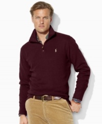 With superior comfort and versatility, this soft cotton pullover embroidered with Ralph Lauren's iconic pony provides the perfect layer. With superior comfort and versatility, this soft cotton pullover embroidered with Ralph Lauren's iconic pony provides the perfect layer.