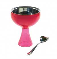 A di Alessi Big Love Bowl and Spoon, Pink
