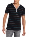 Kenneth Cole REACTION Men's Stiped Short Sleeve Deep V-Neck Lounge Top