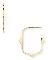 A little bit luxe, a little bit Lower East Side, this pair of Rebecca Minkoff hoop earrings defines your look with distinct downtown flair, finished in plated metal.