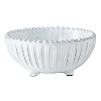 Handmade from Venetian terra marrone, or brown clay, this white footed bowl brings a note of rustic elegance to your dining table. Handmade from Venetian terra marrone, or brown clay, this white footed bowl brings a note of rustic elegance to your dining table.