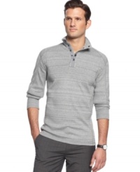 To mock is to envy. This long-sleeved shirt with mock neck collar from Calvin Klein is a polished layer for the season. To mock is to envy. This long-sleeved shirt with mock neck collar from Calvin Klein is a polished layer for the season.