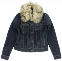 Lauren Jeans Co. Women's Faux Fur Trim Jean Jacket (Dune Wash) Lauren Jeans Co. Women's Faux Fur Trim Jean Jacket (Dune Wash)