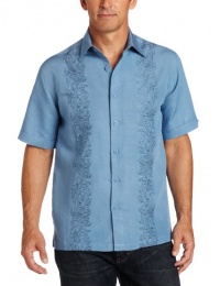 Cubavera Men's Ornate Embroidered Placket Shirt Cubavera Men's Ornate Embroidered Placket Shirt