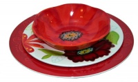 Laurie Gates ~ Flora: 12PC Melamine Dinnerware Set Laurie Gates ~ Flora: 12PC Melamine Dinnerware Set
