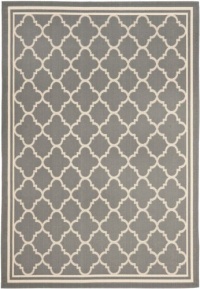 Area Rug 9x12 Rectangle Transitional Anthracite - Beige Color - Safavieh Courtyard Rug from RugPal Area Rug 9x12 Rectangle Transitional Anthracite - Beige Color - Safavieh Courtyard Rug from RugPal