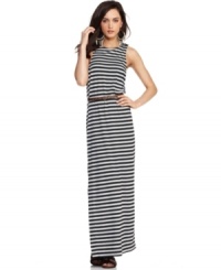 Perfect for relaxed summer style, this BCBGeneration striped maxi dress looks just right day-to-night! Perfect for relaxed summer style, this BCBGeneration striped maxi dress looks just right day-to-night!