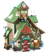 Department 56 North Pole Series Village The Reindeer Stables, Rudolph Lit House, 6.61-Inch Department 56 North Pole Series Village The Reindeer Stables, Rudolph Lit House, 6.61-Inch