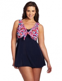 Fit 4 U Women's Plus-Size Botanic Tie Front Swimdress Fit 4 U Women's Plus-Size Botanic Tie Front Swimdress