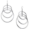 Michael Kors Pave Crystal Multi Hoop Ring Orbit Drop Earrings - Silver